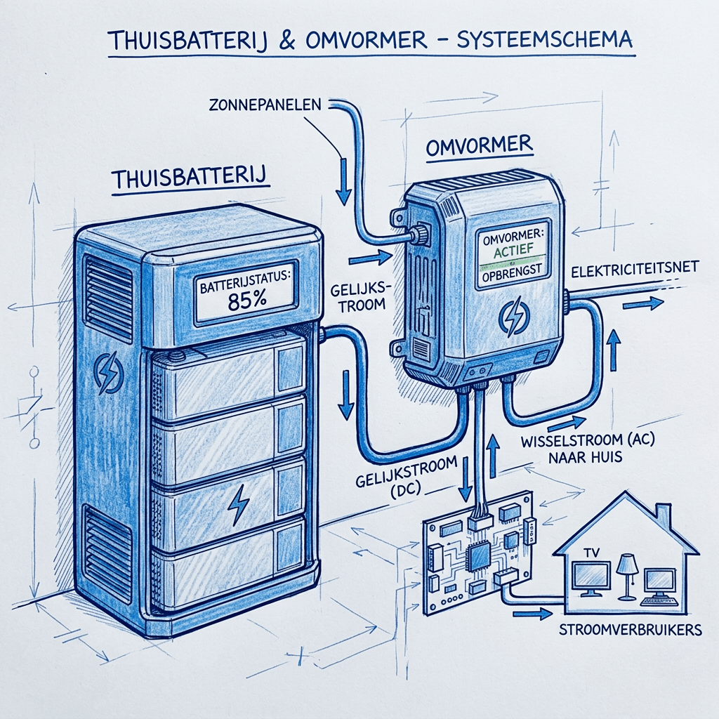 Benodigdheden meterkast 40amp naar thuisbatterij